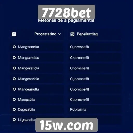 Métodos de pagamento disponíveis no 7728bet